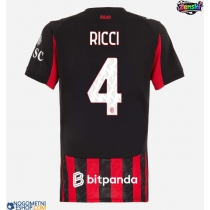 Ženski Nogometni dresi AC Milan Samuele Ricci #4 Domači 2025-26 Kratek Rokav